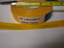 3M BRAND 983-71 AMBER YELLOW GOLD ROLL REFLECTIVE TAPE 3/4" x 50' CUSTOM CUT