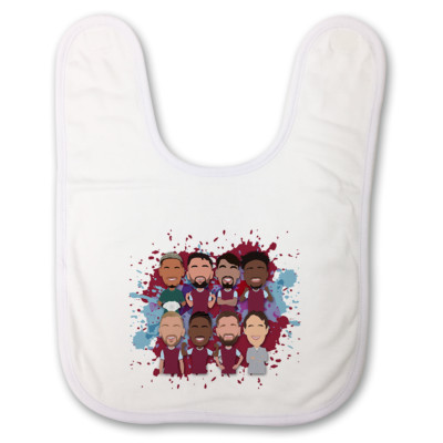 West Ham 2024-25 Vector Heroes Baby Lätzchen inoffiziell tolles Geschenk Hämmer Fans
