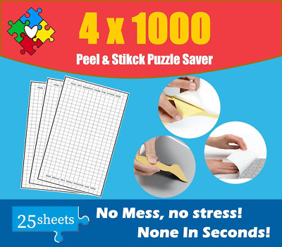 25 Sheets Puzzle Saver Puzzle Glue Sheets Preserve 4 × 1000 Pieces Jigsaw 
