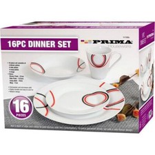 16PC Round Dinner Set Porcelain Dining Soup Plate Bowl Mug Dinnerware Printed