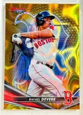 2022 Bowman's Best Gold Lava Refractors #30 Rafael Devers /75 Boston Red Sox
