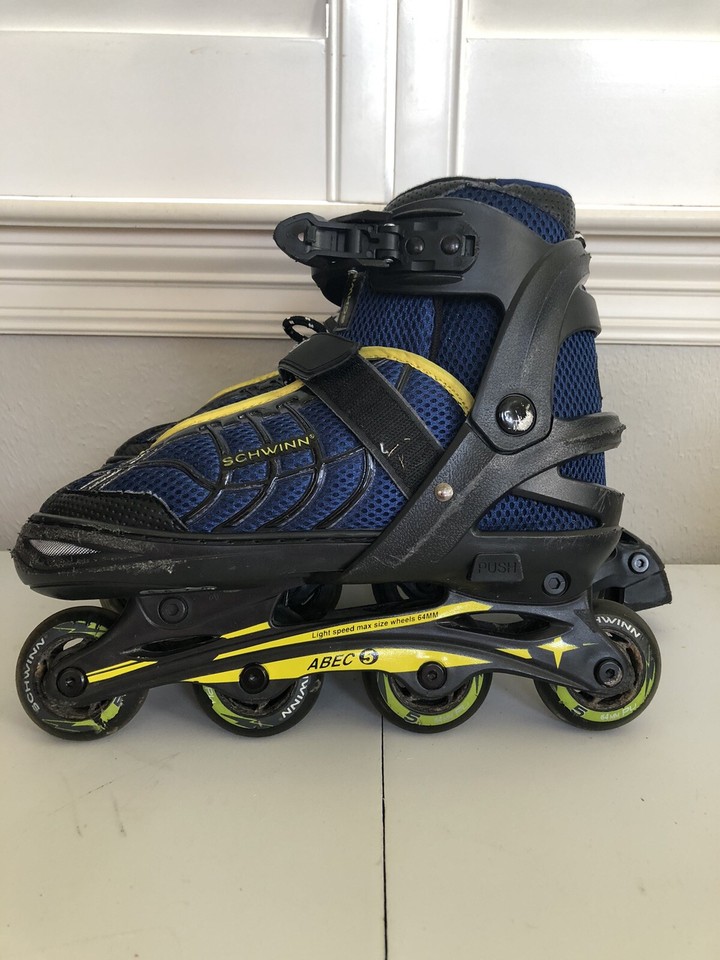 Schwinn ABEC5 Inline Skates Blue Roller Blades Youth Adjustable Sz 5