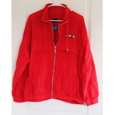 Vtg 80 s Catalina Sport Womens Sz L Red Windbreaker Track Jacket Zip