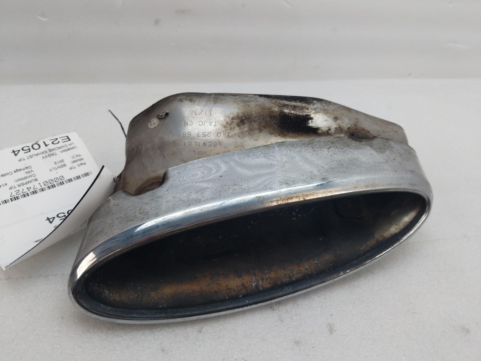 2012 BENTLEY Left Driver Side Bumper Chrome Exhaust Tip