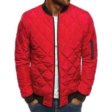 Men's Bomber Outwear Sports Jacket Quilted Casual Loose Winter Coat Warm Jackets