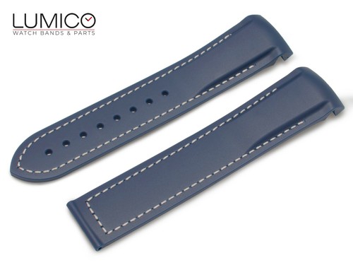 20 mm 22 mm für Omega Uhr BLAU WEISS Kautschukband Bandschließe SeaMaster Planet Oc - Bild 4 von 19