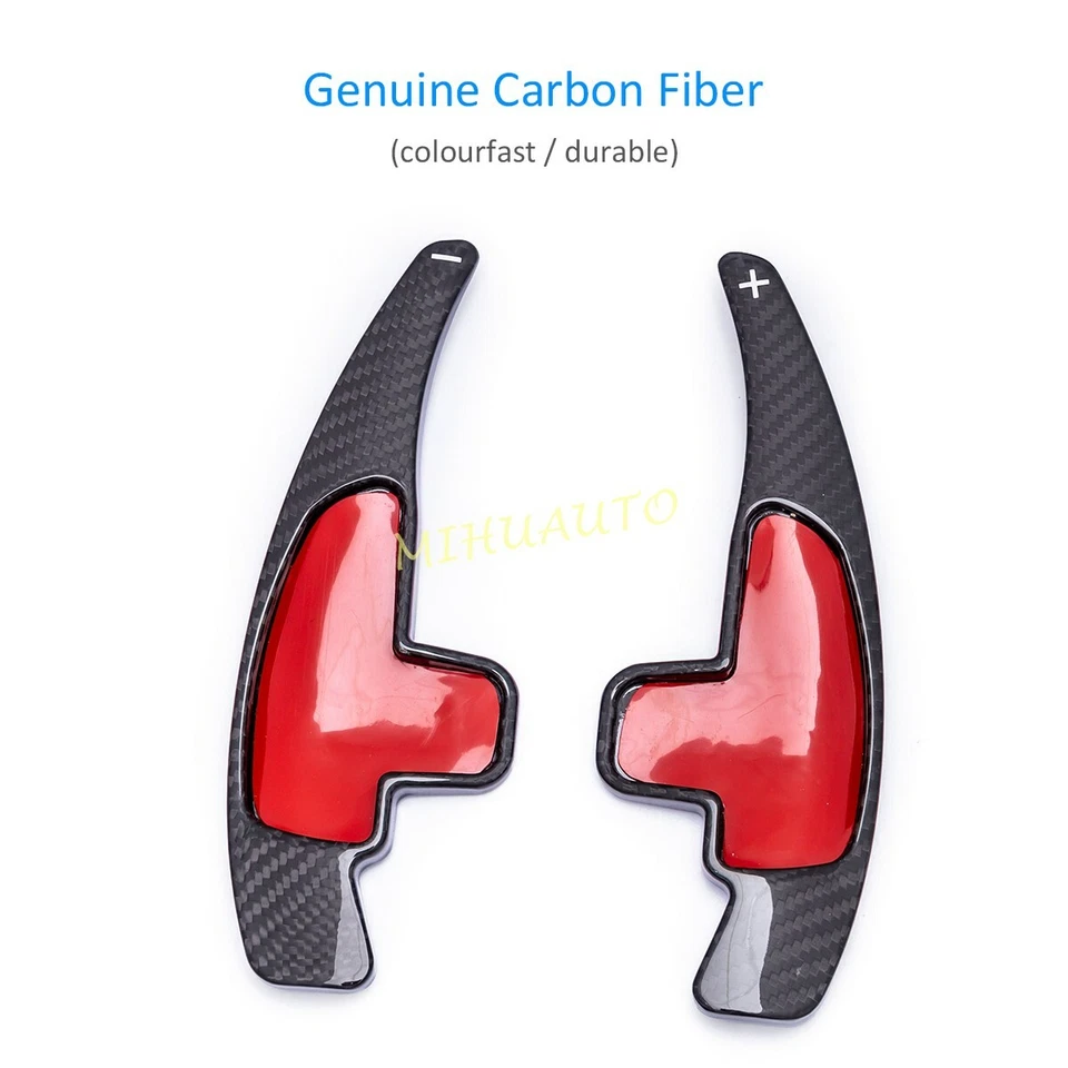 Extensión de palanca de cambios de volante de fibra de carbono negra para Mercedes-Benz AMG Foto 3 de 4