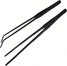 2Pcs 10.5" Reptile Stainless Steel Long Tweezers Feeding Tongs, Lizards Snake Ge