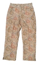 90's Paisley Lauren Ralph Lauren Linen Blend Pants Sz 6 Women's Cropped EUC LRL