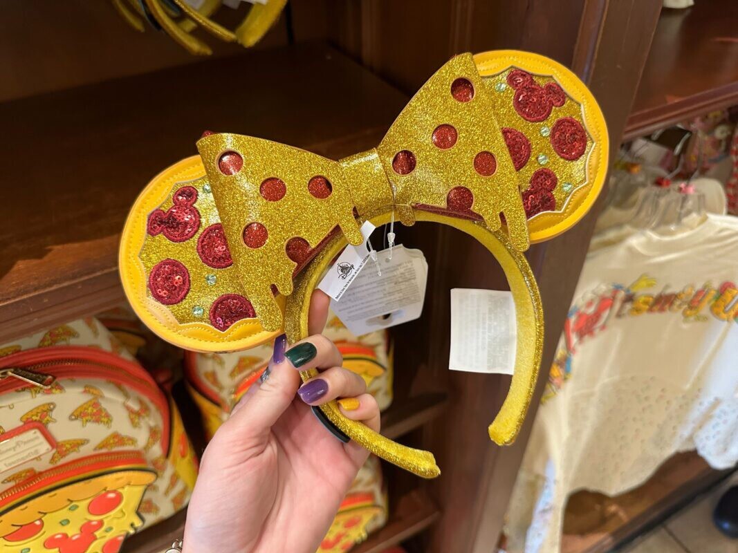 2024 Disney World Parks Eats Pizza Minnie Ears Headband NWT Limited Edition New Disney Eats Pizza Ear Headband, Loungefly, and Spirit  main image 4