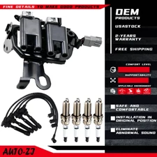 Ignition Coil & 4X Spark Plug & Wires OEM for Hyundai Elantra Kia Soul 2.0 UF419