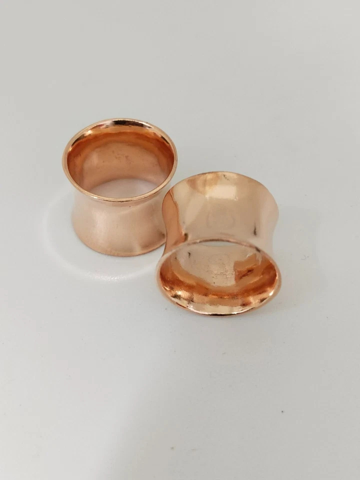 Túnel de enchufe hecho a mano enchapado en oro rosa de 18 quilates de plata de ley 925 Foto 4 de 4