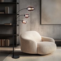 Stehlampe Standleuchte Bogenleuchte Schlafzimmerlampe Glas Rauchfarben H 175 Cm