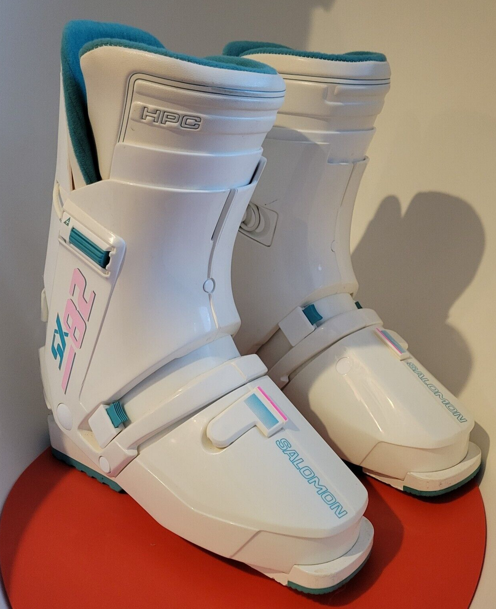 Salomon SX82 Ski Boots White/Pink/Aqua Womens / 25 Made in France