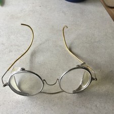 Vintage Welsh Safety Glasses WWII Steampunk Motorcycle Clear Folding Side Guard