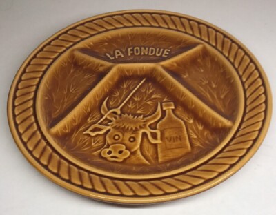 Lot13 Von 6 Teller Fondue Im Barbotine D 24 CM Signiert Sarreguemines Frankreich