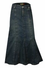 Clove Jeans Denim Maxi Skirts for Women's- Long Ankle Length Maxi Skirts- Blue