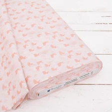 Threadart Cotton Quilting Fabric By The Yard - Vintage - Coral Bunnies