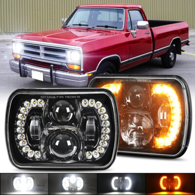 5X7 7x6 LED Headlight Halo DRL For Dodge Ram 50 D150 D250 D350 W150 W250 W350 5X7 7x6 LED Headlight Halo DRL For Dodge Ram 50 D150 D250 D350 W150 W250 W350