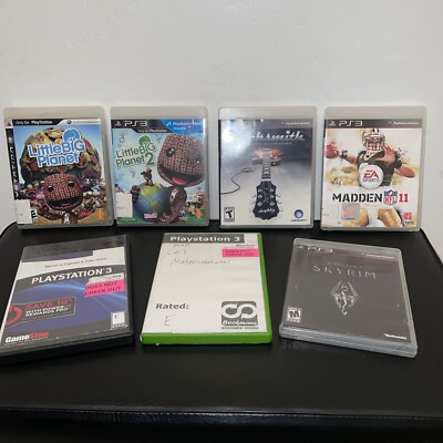 PlayStation 3 Games Lot. 7 GAMES! Cars,Marvel Vs Capcom, Skyrim, Little Big....
