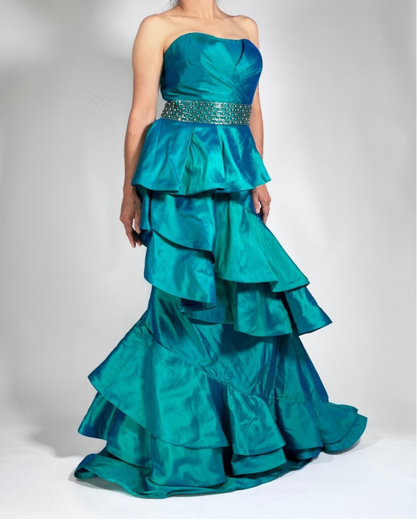 chinese dress ladies Fitted Iridescent Sequin Mermaid Dress By Jovani -08646B