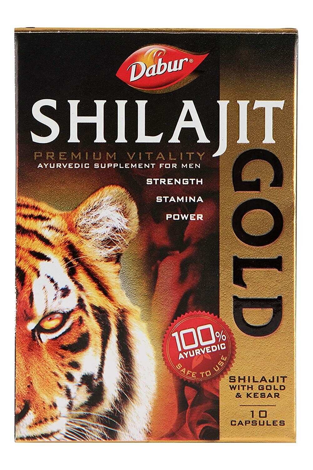 Dabur Silajit Gold 10 Capsule for Improve Stamina Strength & Power for Men"