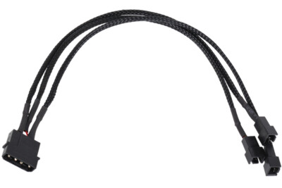 (18,63 EUR/m) Phobya Adapter 4Pin Molex auf 3Pin 5V/7V/12V - Schwarz 30cm