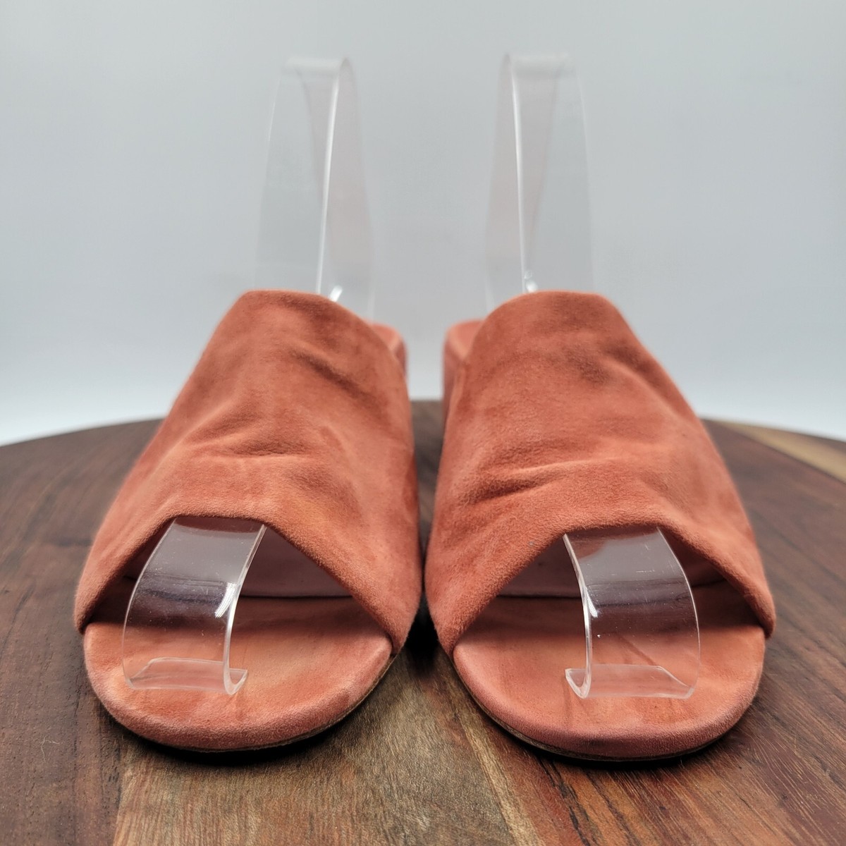 Vince Rachelle Sandals Women's 9M Orange Suede Leather Block Heel