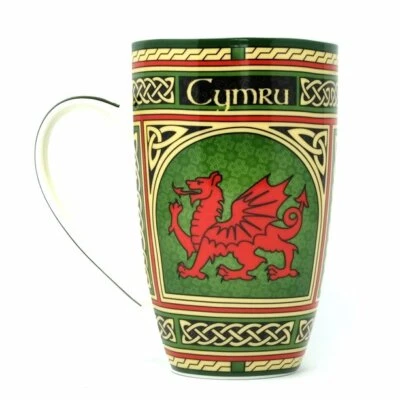 Royal Tara Welsh Dragon Mug Celtic Window Tea Cup Coffe Mug Porcelain 14 oz