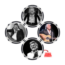 Kenny Rogers Top 100 Musicians Of All Time Set Of 3 Poker Chips
