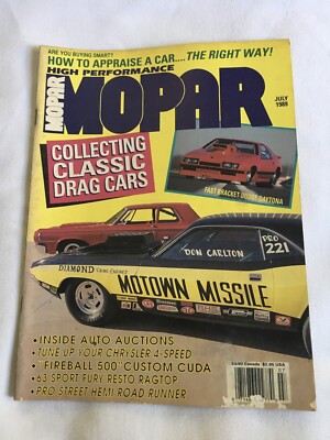 Vintage Mopar High Performance Magazine July 1989 Back Issue Collectable