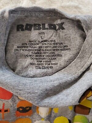 Roblox Youth Boys Roblox Grid Short Sleeve Gray Shirt New M(8)