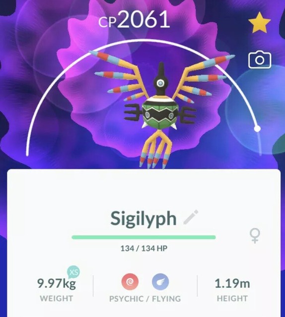 Sigilyph Pokemon Go - Unova Gen5 Regional Exclusive - New 2020 | eBay