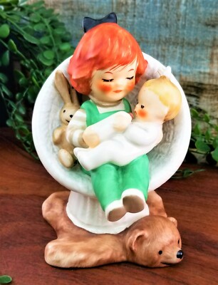 Goebel Charlot BYJ 66 Redhead Baby Sitting 1970 TMK3 West Germany Figurine VTG