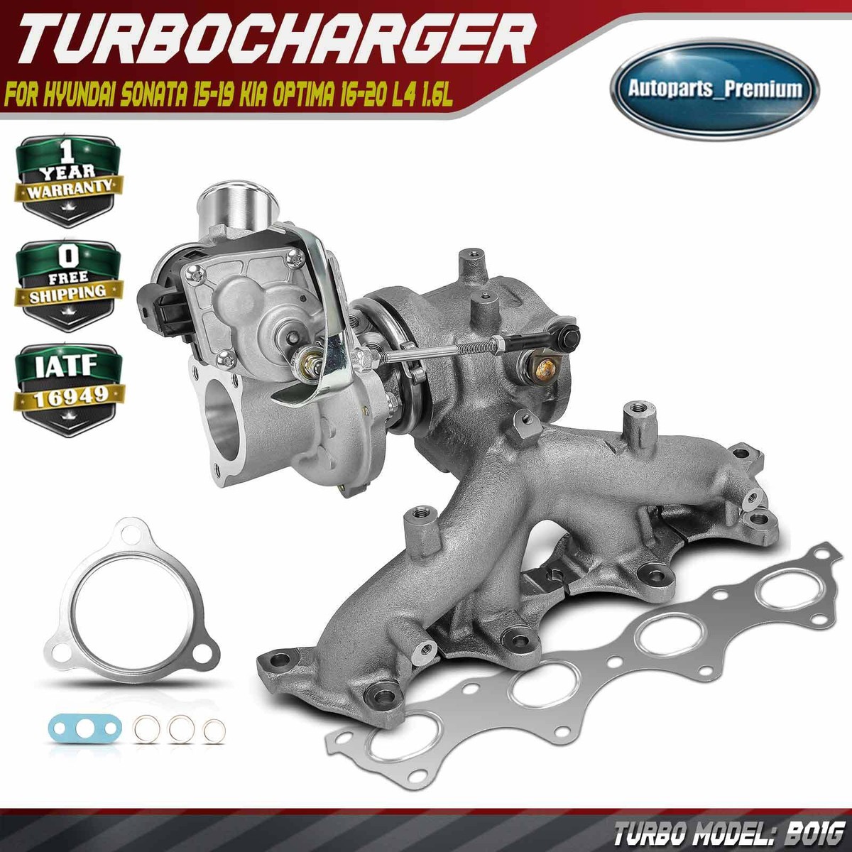 New Turbo Turbocharger for Hyundai Sonata 2015-2019 Kia Optima