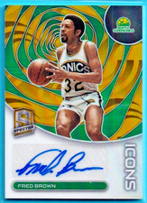 2022-23 Spectra FRED BROWN Icons GOLD Auto #02/10!!! SuperSonics