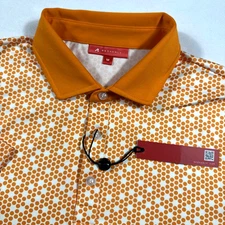 NWT Redvanly Clyde Polo Shirt Men's  M Tangelo R2409 Luxury Performance Golf