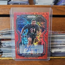 ANFERNEE JENNINGS 2020 PANINI PRIZM ROOKIE RED SHIMMER FOTL RC AUTO /35 Q0398