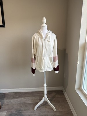 Dear Grace women s off white zip front hoodie 