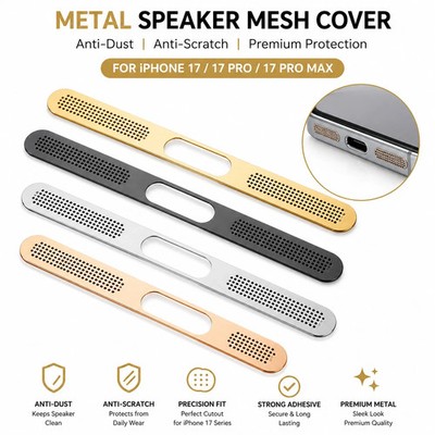 Speaker Mesh Metal Dust Proof Anti-Scratch Adhesive Cover iPhone 17/Pro/Max USA