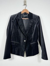 White House Black Market Black Velvet Blazer Jacket Size 6 Tailored