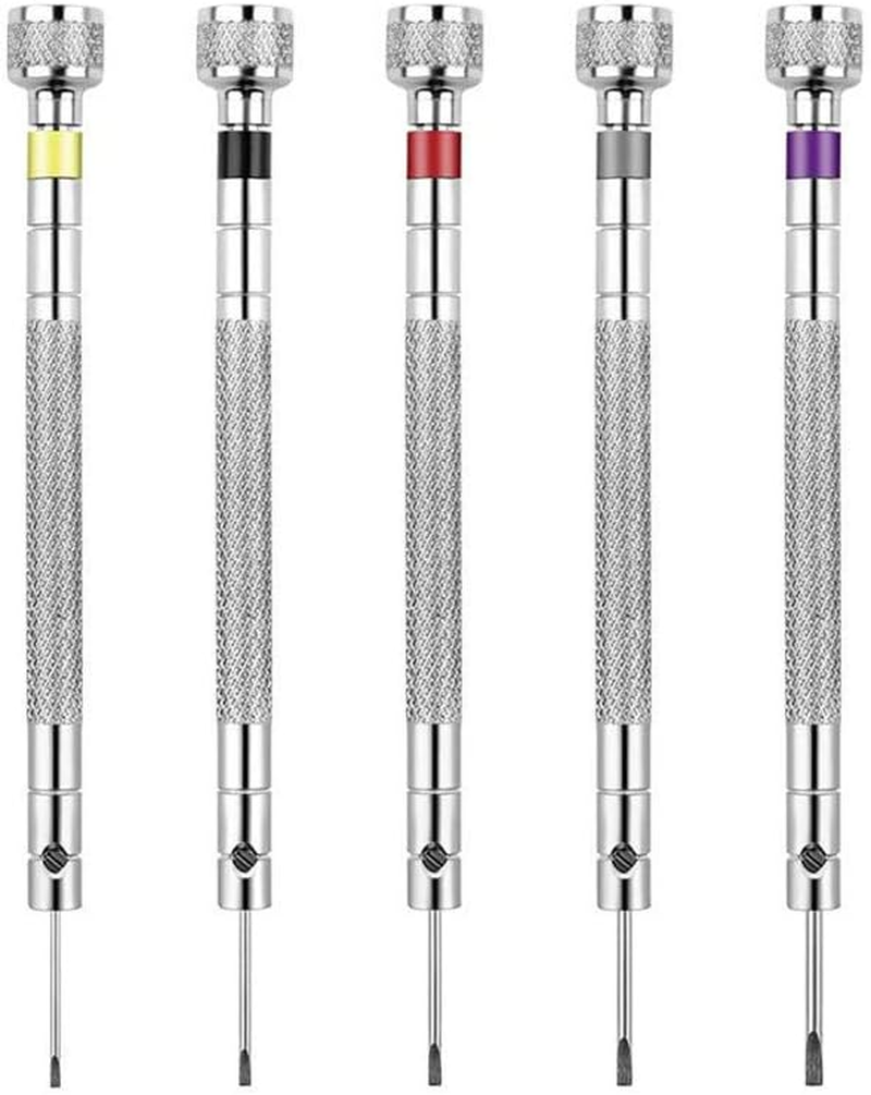 5 Pcs Precision Screwdriver Set Watchmakers Screwdrivers Reversible Blade Screwd