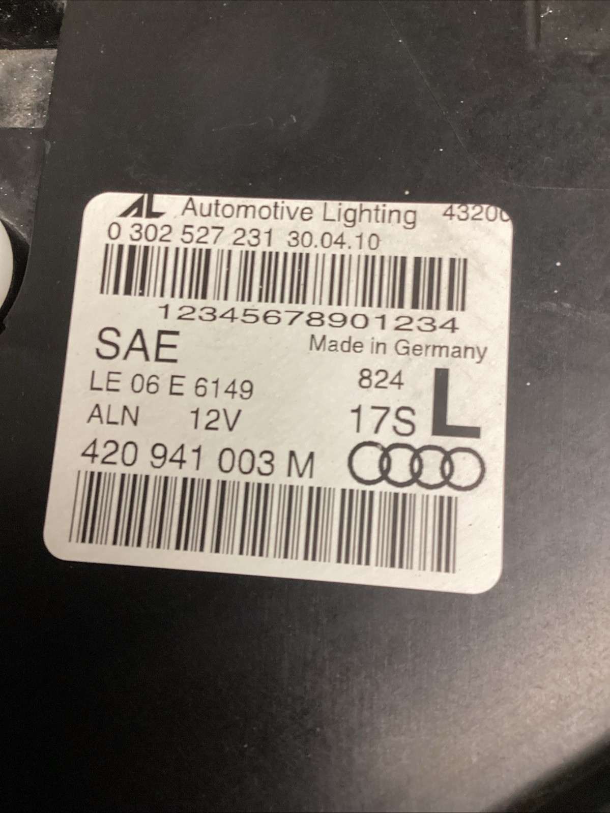 2011-2013 AUDI R8 LEFT LH DRIVER SIDE HEADLIGHT OEM LED 420941029Q
