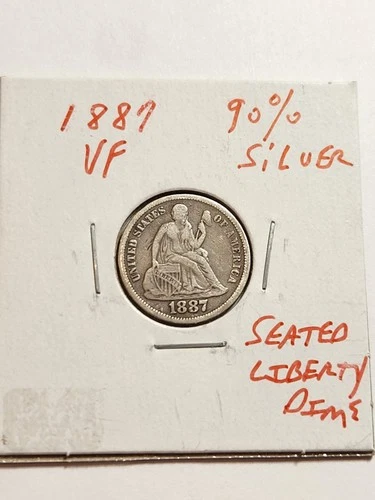 1887 VF SEATED LIBERTY DIME