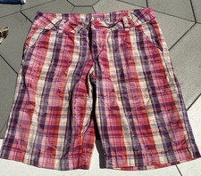 Vintage Limited Too Girls Size 10 1/2 Plaid Shorts Bermuda Pink Purple Hibiscus