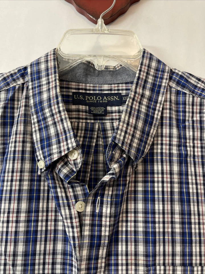US Polo Assn Mens 2xl Blue Striped Button-Up Long Sleeved Collared Shirt! M486 - Image 4 of 4
