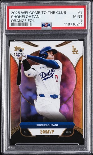 Shohei Ohtani [Orange Foil] #3 2025 Topps Welcome to the Club 3X MVP card