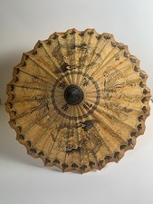 Vintage Parasol Geisha Umbrella Rice Paper Bamboo Asian Dragon Handmade