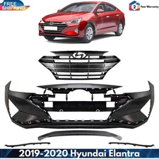 Front Bumper Cover & Grille Assembly Kit For 2019-2020 Hyundai Elantra