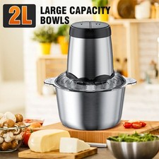 2L Electric Food Chopper Electric Stainless Steel Processor Meat Grinder Mixer